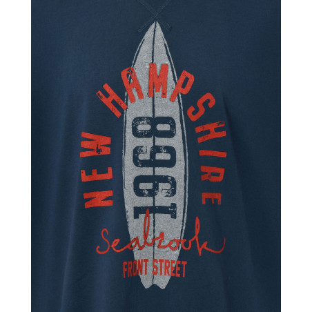 T-shirt manches courtes à imprimé bleu Front Street