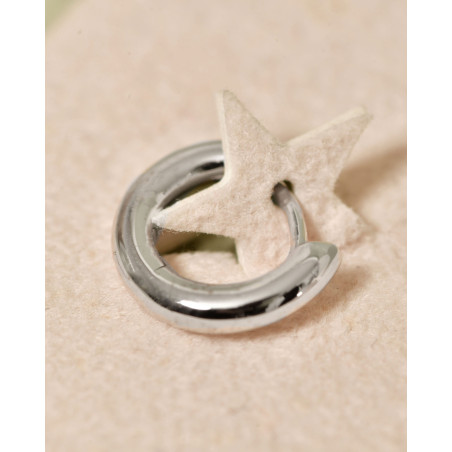 Boucles d’oreilles créoles en or blanc 14 carats Apres