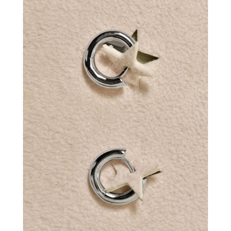 Boucles d’oreilles créoles en or blanc 14 carats Apres