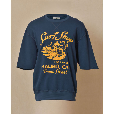 T-shirt manches courtes à imprimé bleu Front Street