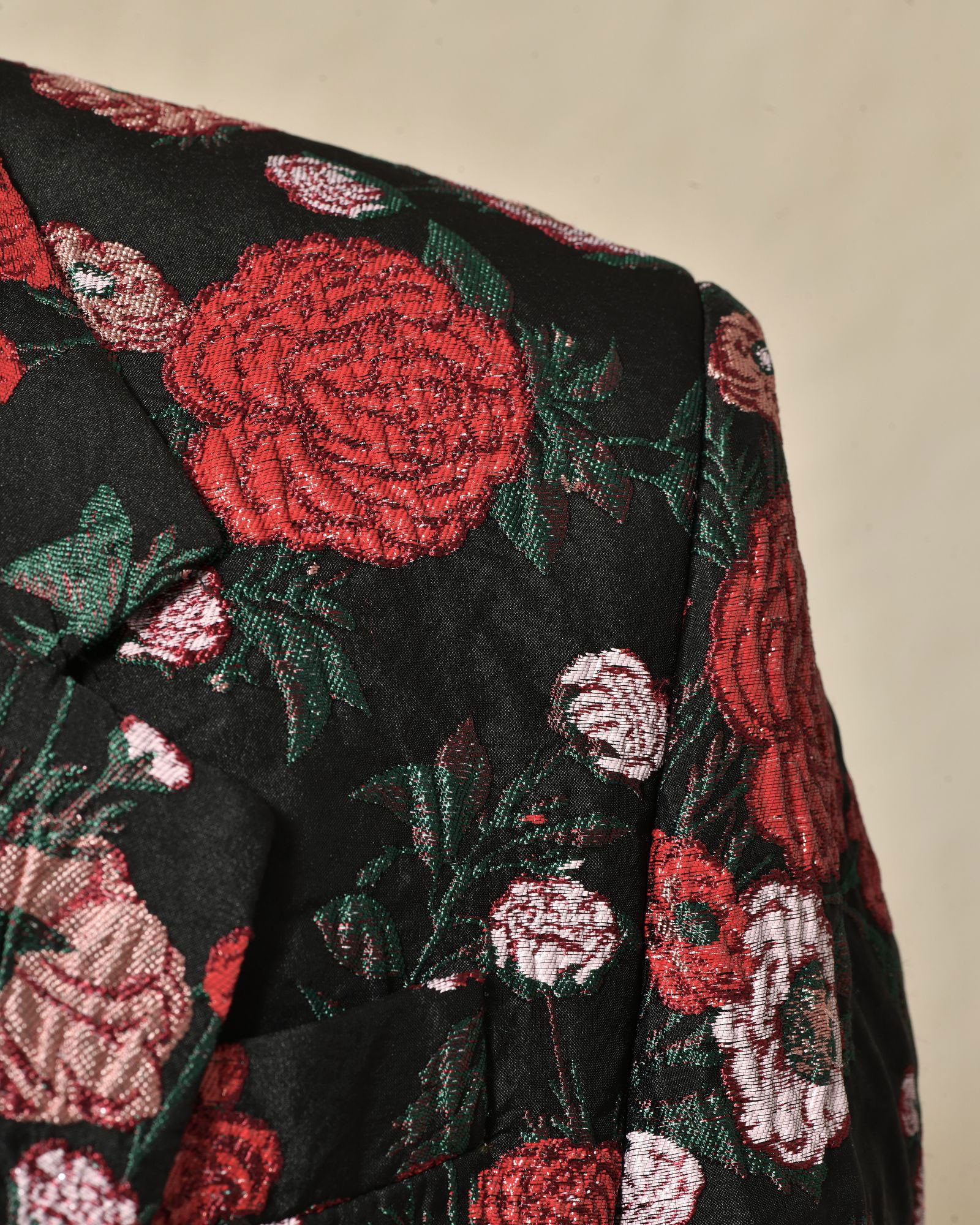 Veste noire à imprimé floral rouge Malloni
