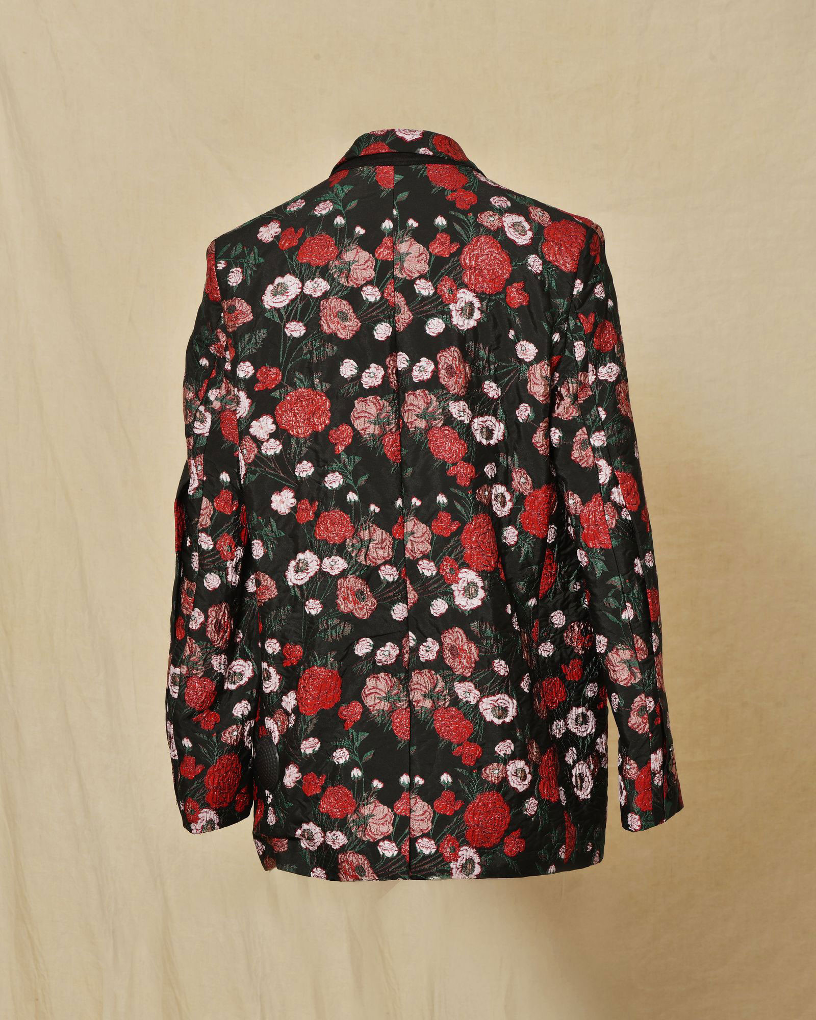Veste noire à imprimé floral rouge Malloni