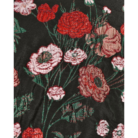 Veste noire à imprimé floral rouge Malloni