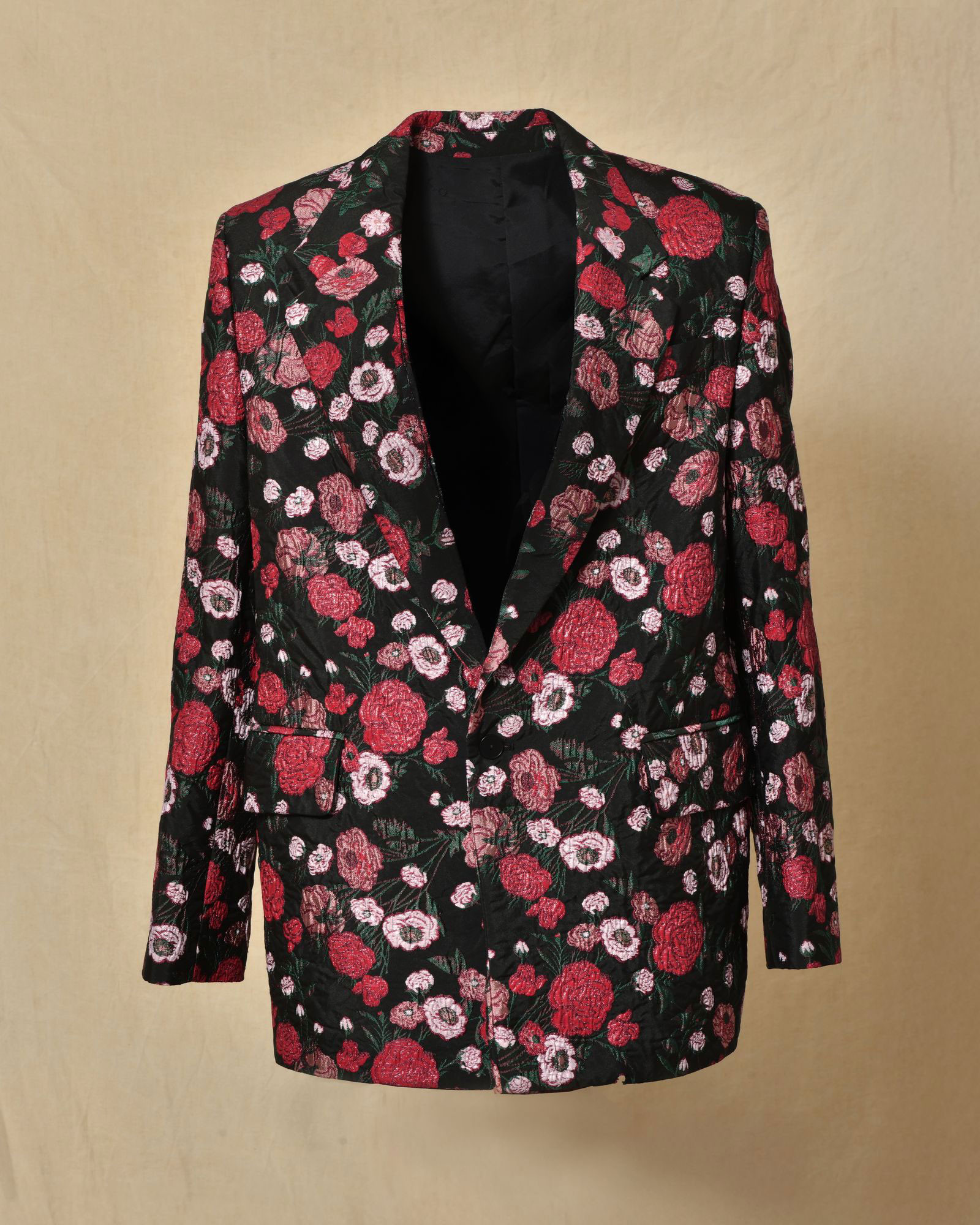 Veste noire à imprimé floral rouge Malloni