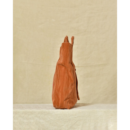 Sac à main terracotta avec poignée sculptée La Milanesa