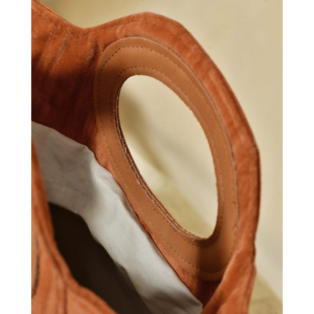 Sac à main terracotta avec poignée sculptée La Milanesa