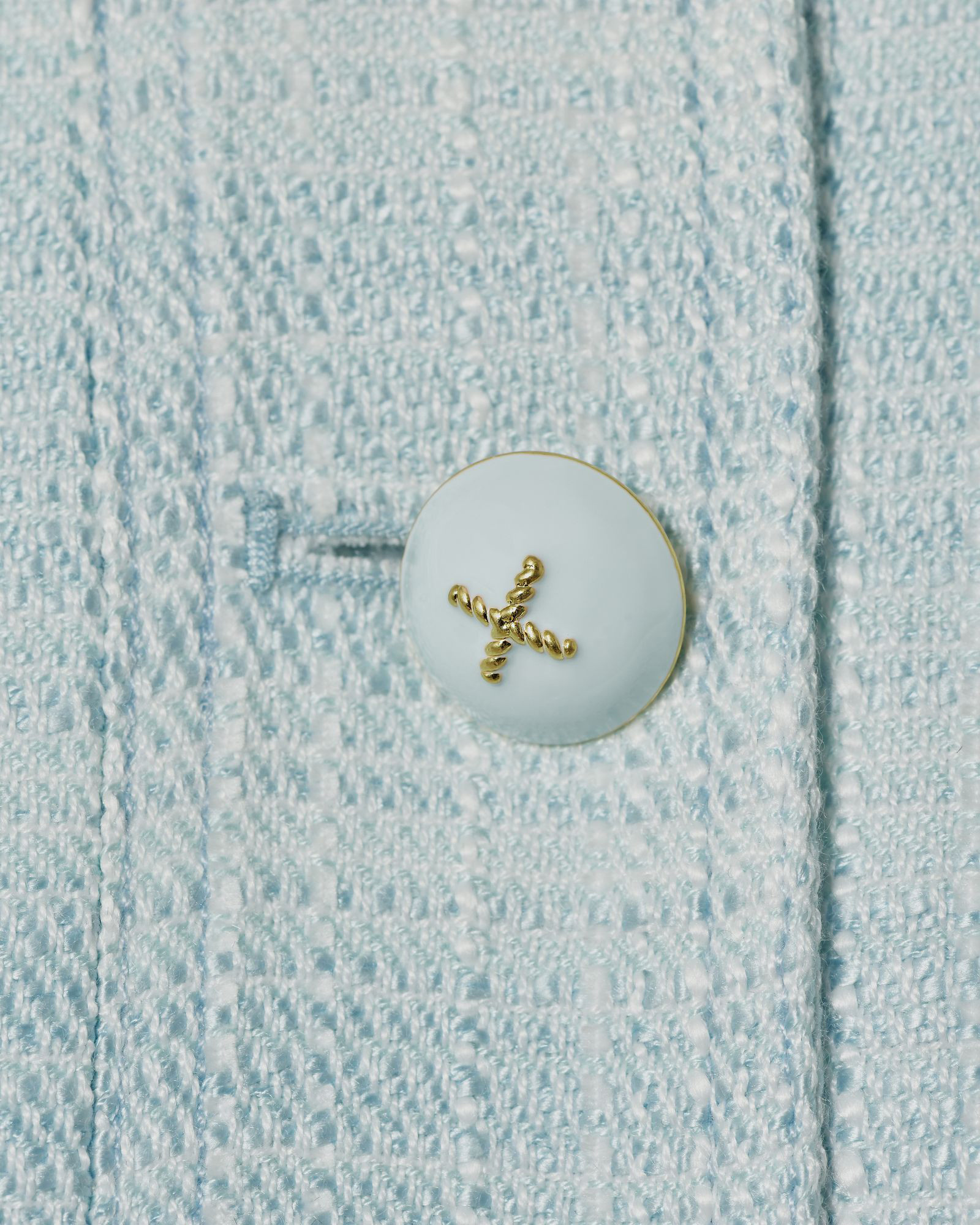 Veste raccourcie en tweed bleu Edward Achour