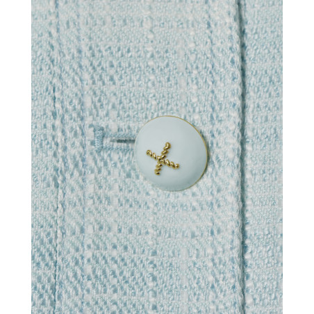 Veste raccourcie en tweed bleu Edward Achour