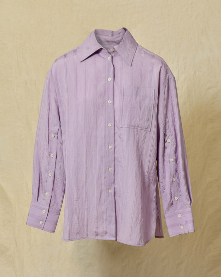 Chemise oversize à rayures contrastantes violette Manuel Ritz