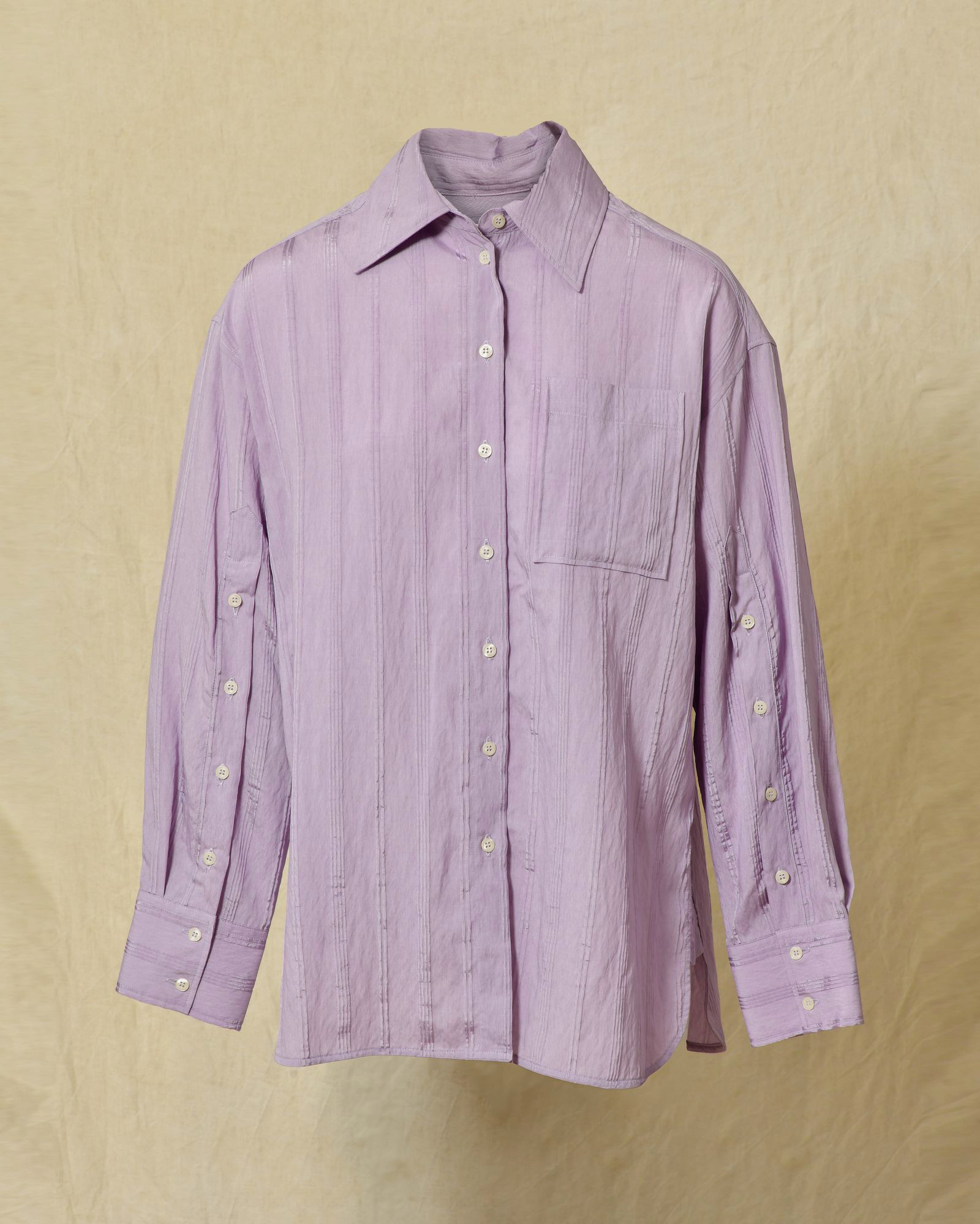 Chemise oversize à rayures contrastantes violette Manuel Ritz