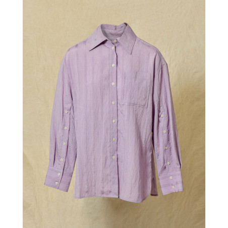 Chemise oversize à rayures contrastantes violette Manuel Ritz