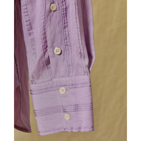 Chemise oversize à rayures contrastantes violette Manuel Ritz