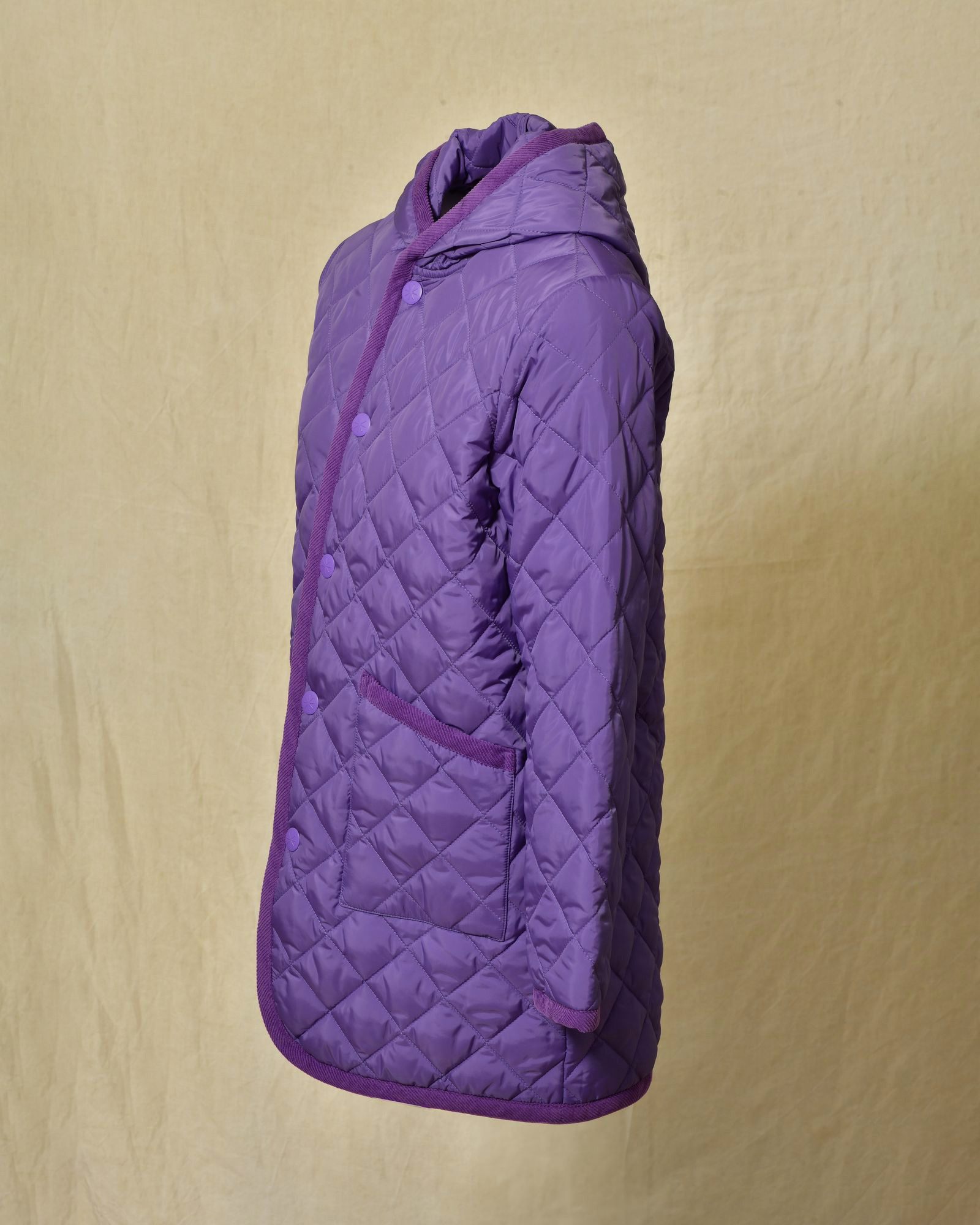 Blouson à capuche matelassé violet Manuel Ritz