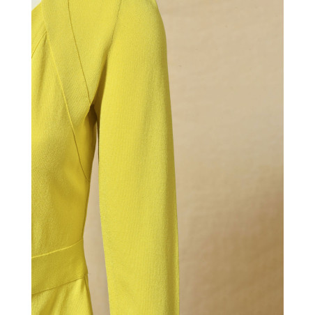 Cardigan en maille fine jaune Moschino