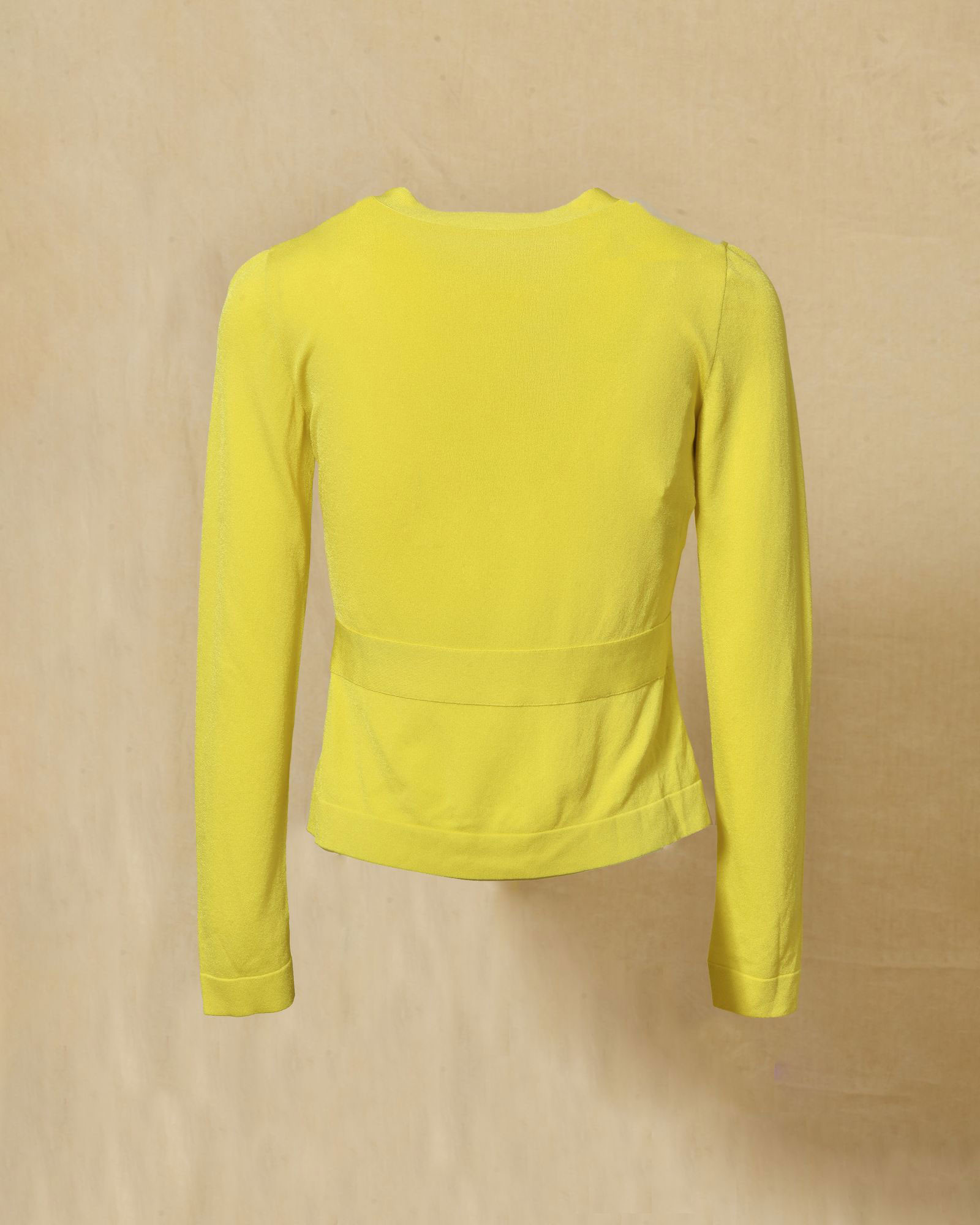 Cardigan en maille fine jaune Moschino