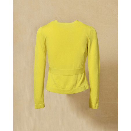 Cardigan en maille fine jaune Moschino