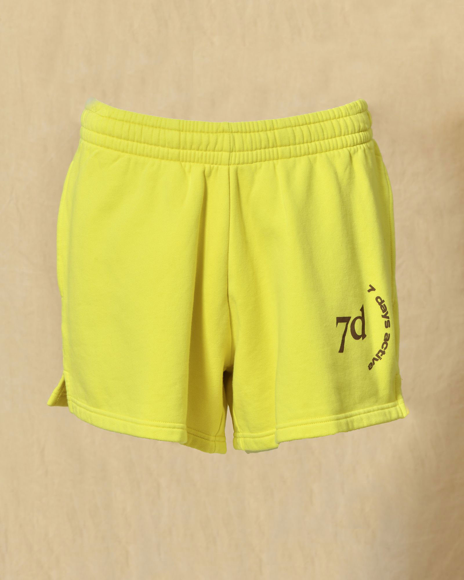 Short de sport en coton jaune 7 Days Active