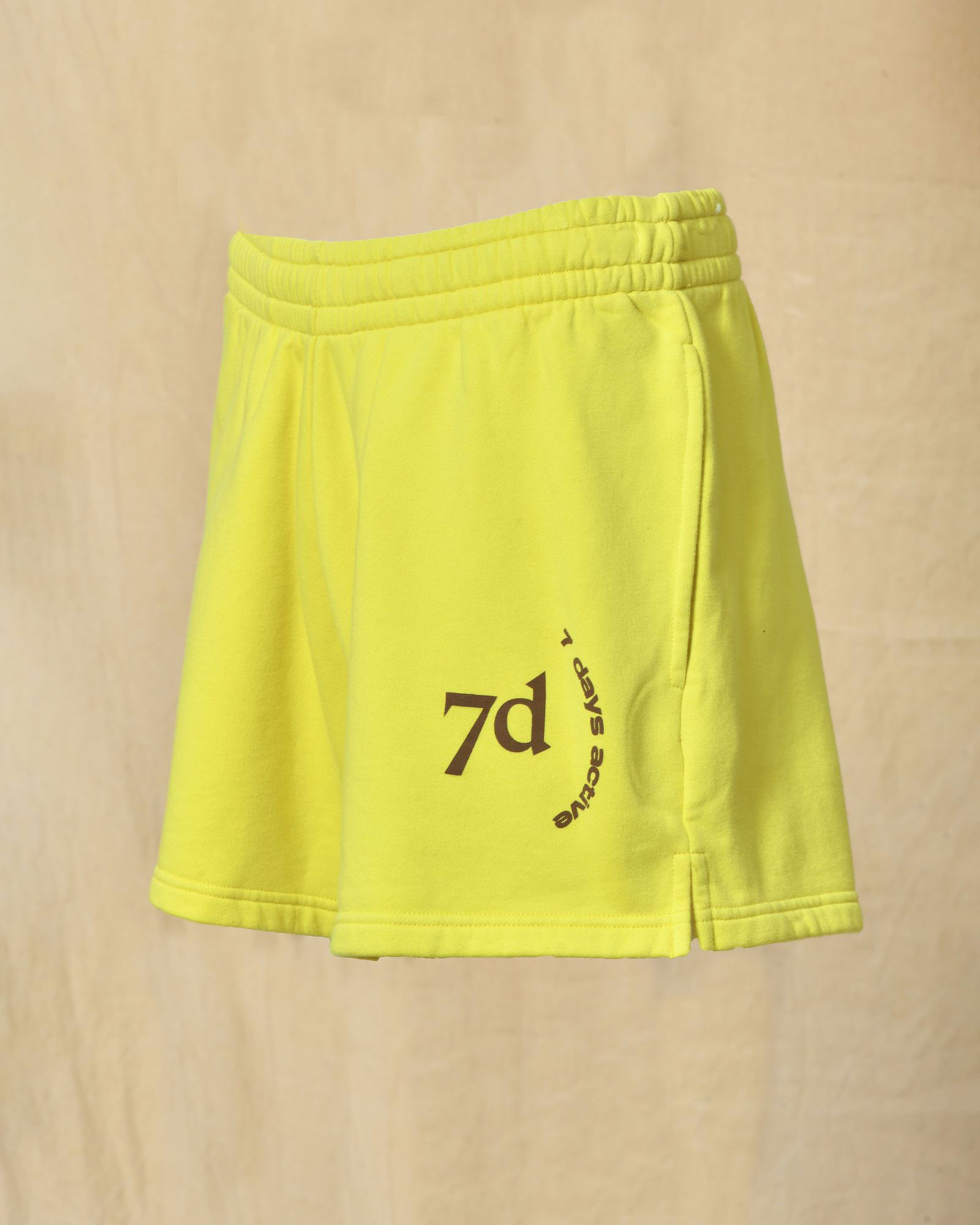Short de sport en coton jaune 7 Days Active