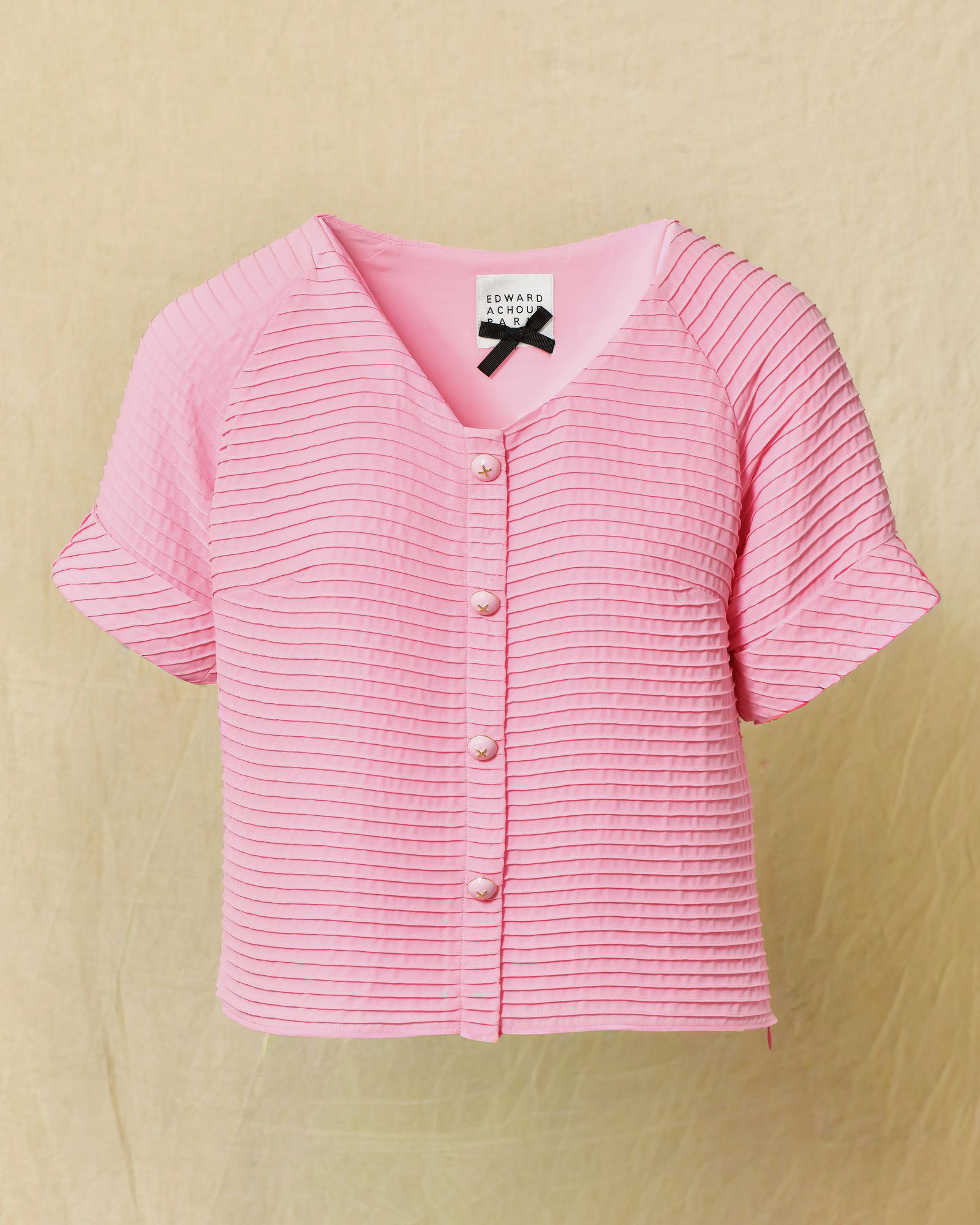 Gilet plissé rose Edward Achour