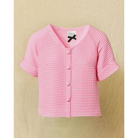 Gilet plissé rose Edward Achour
