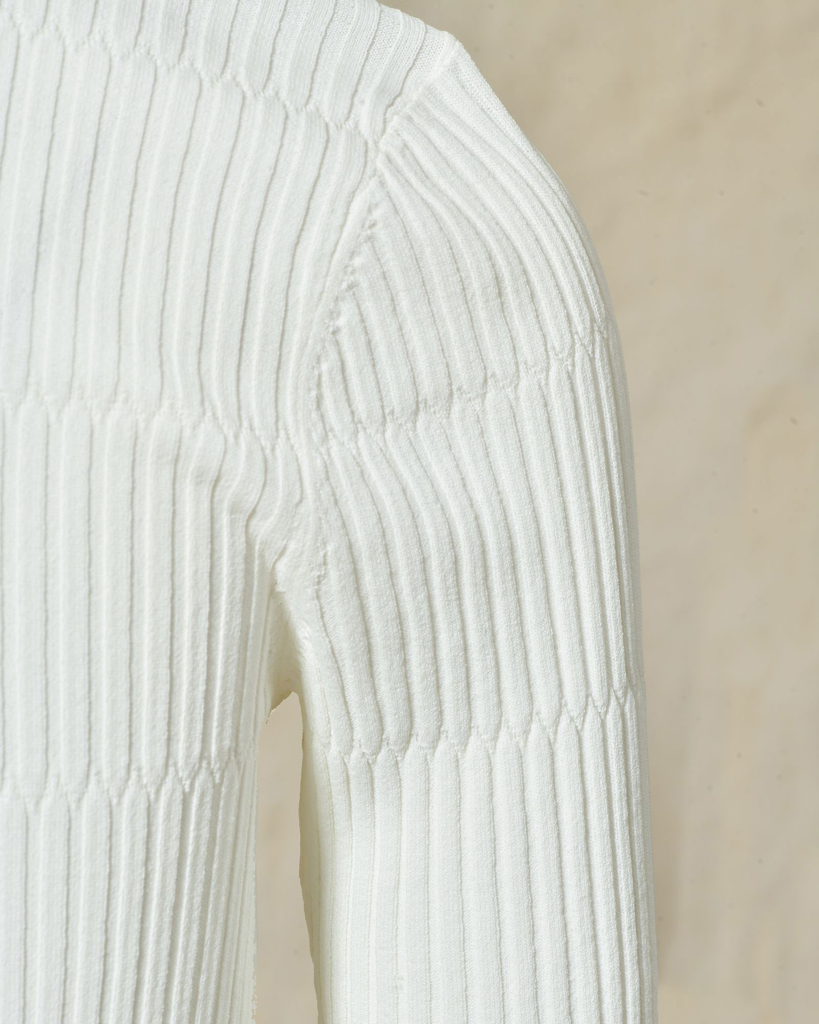 Top côtelé blanc à manches courtes Edward Achour