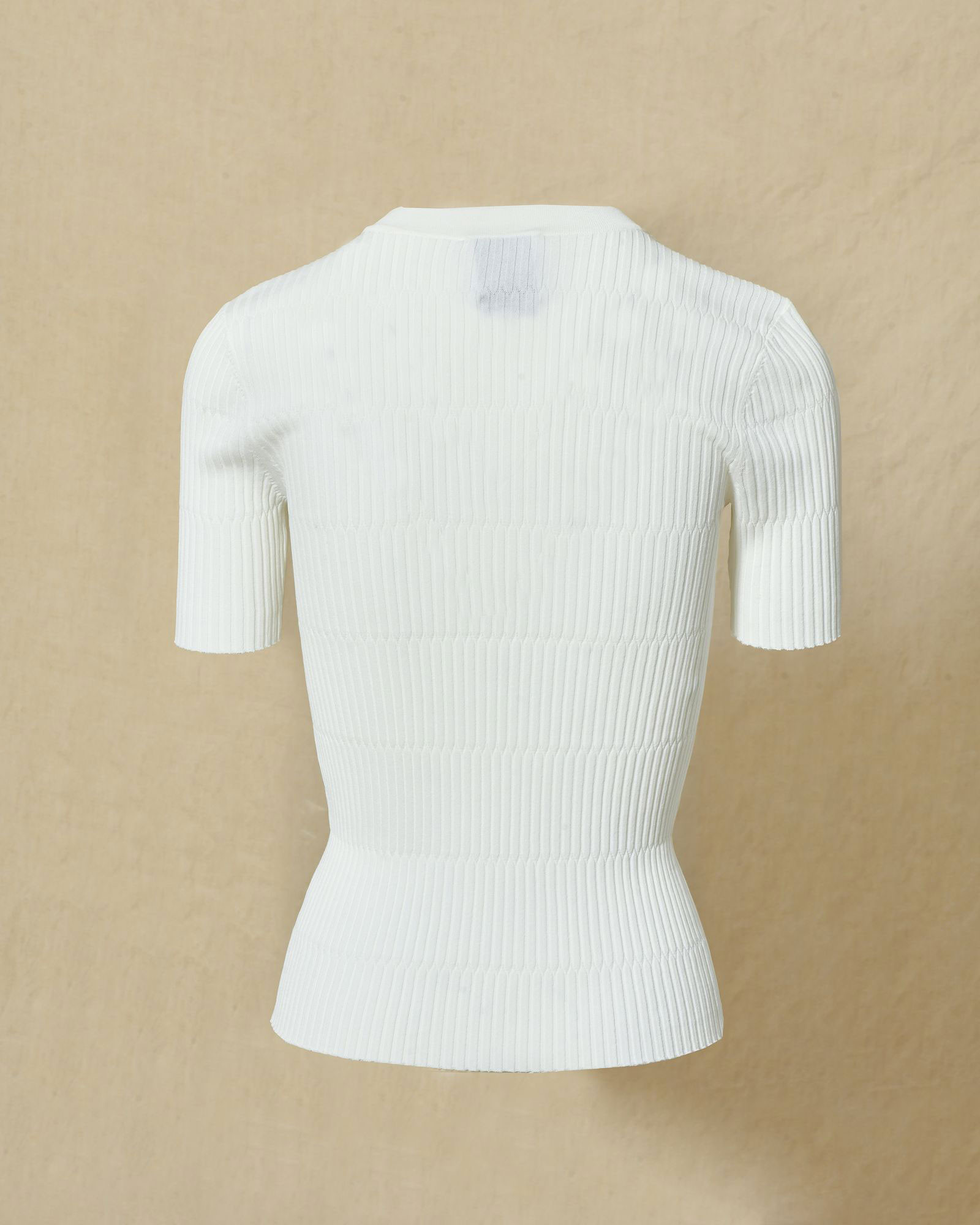 Top côtelé blanc à manches courtes Edward Achour