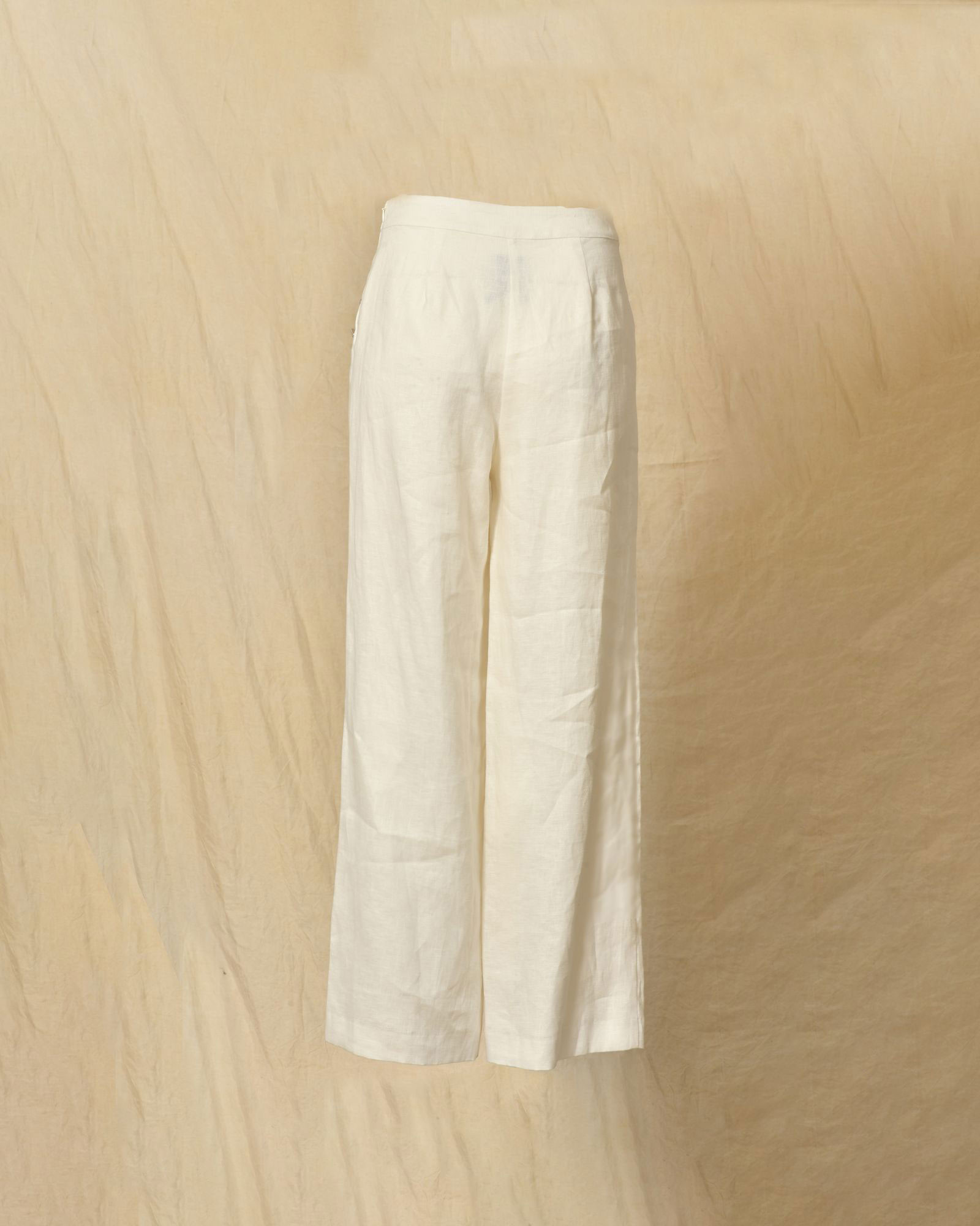 Pantalon en lin blanc Edward Achour