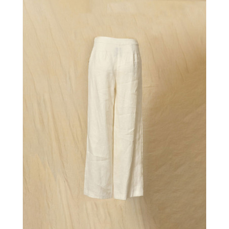 Pantalon en lin blanc Edward Achour