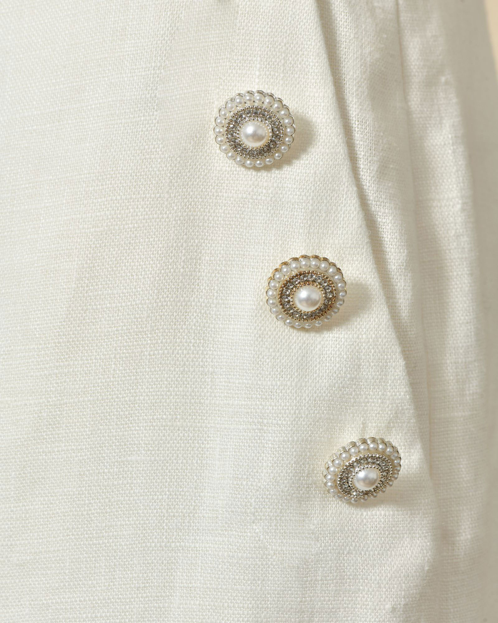 Pantalon en lin blanc Edward Achour