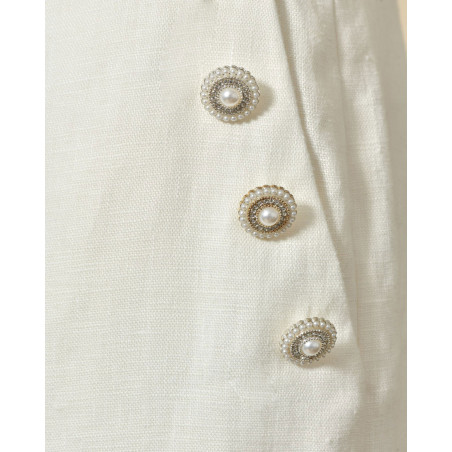 Pantalon en lin blanc Edward Achour