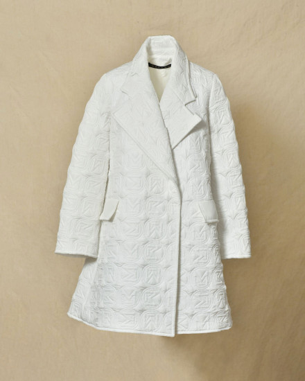 Manteau matelassé blanc à logo Malloni
