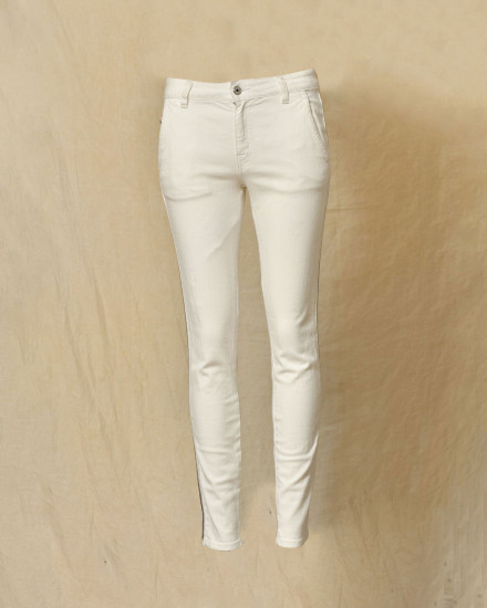 Jean blanc avec galon de perles sur les côtés Just Cavalli