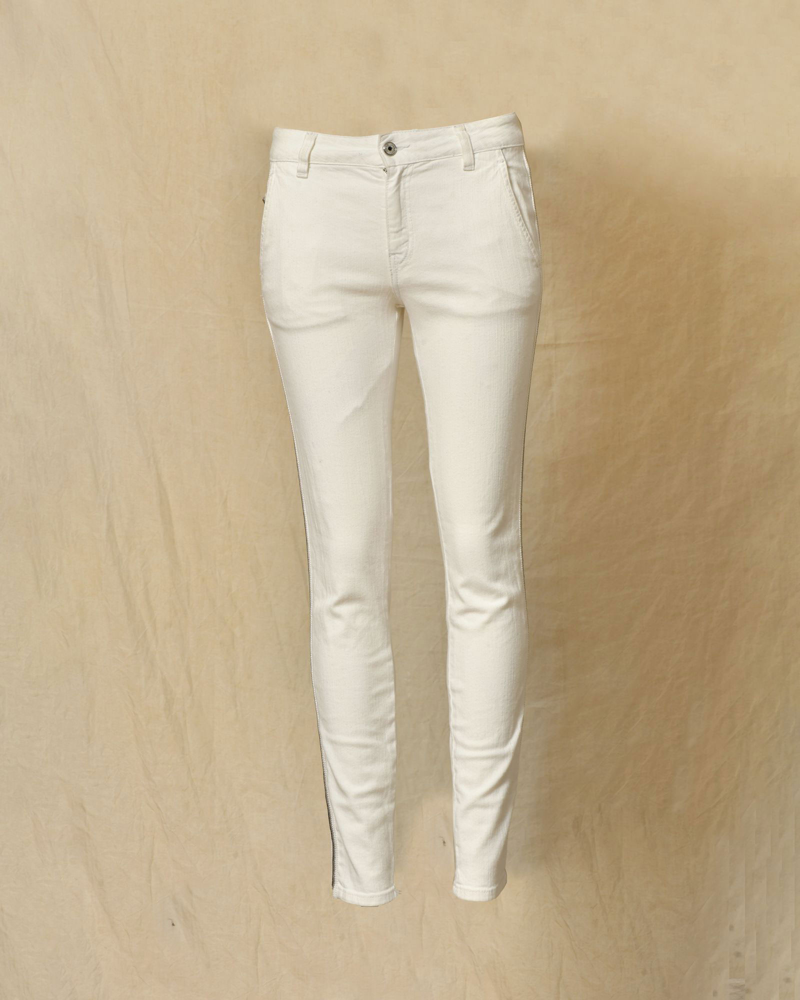 Jean blanc avec galon de perles sur les côtés Just Cavalli