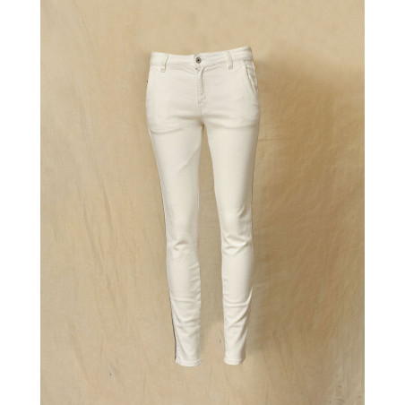 Jean blanc avec galon de perles sur les côtés Just Cavalli