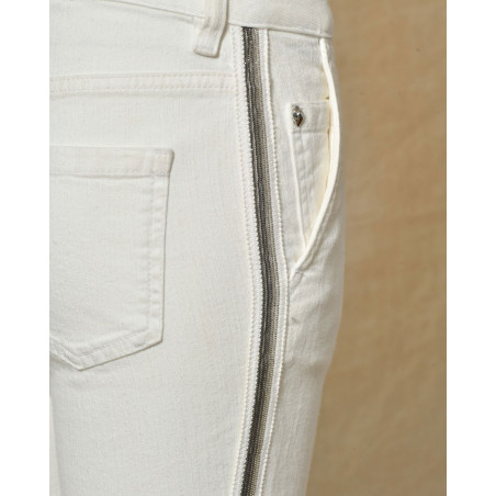 Jean blanc avec galon de perles sur les côtés Just Cavalli