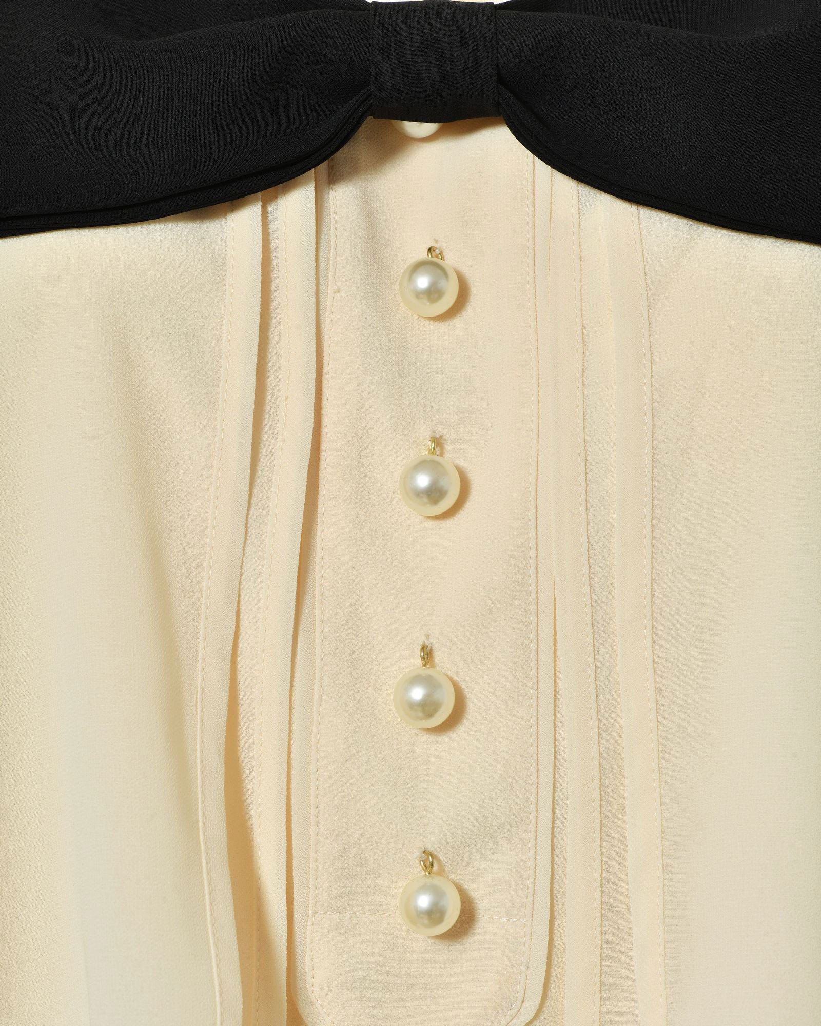 Top à volants beige à nœud Edward Achour