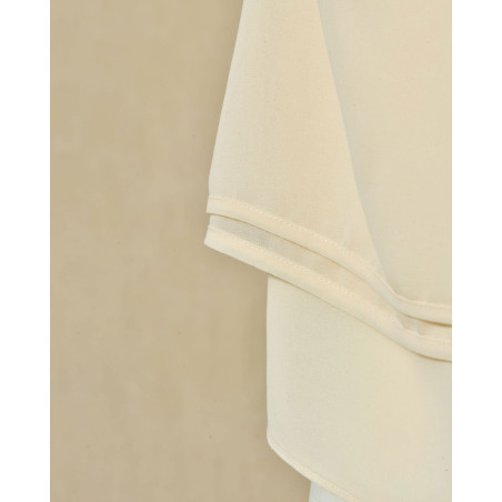 Top à volants beige à nœud Edward Achour