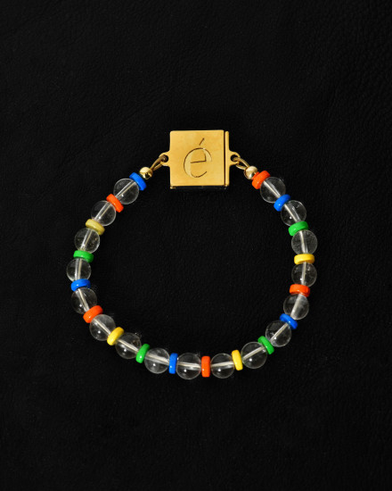 Bracelet perles transparentes multicolores Eliou