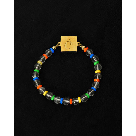 Bracelet perles transparentes multicolores Eliou