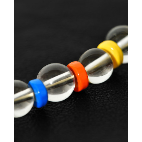 Bracelet perles transparentes multicolores Eliou