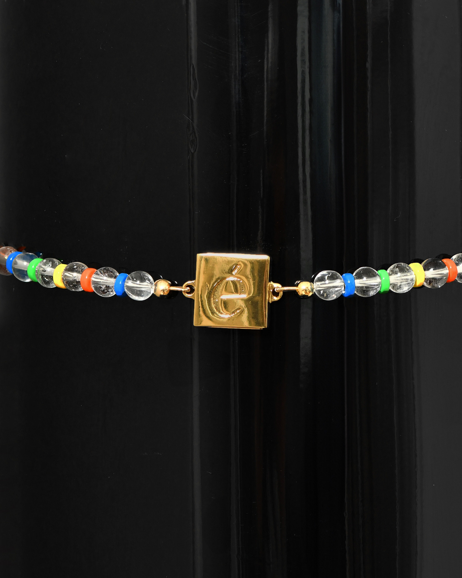 Collier perles transparentes multicolores Eliou