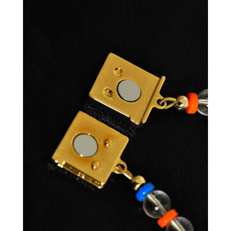 Collier perles transparentes multicolores Eliou