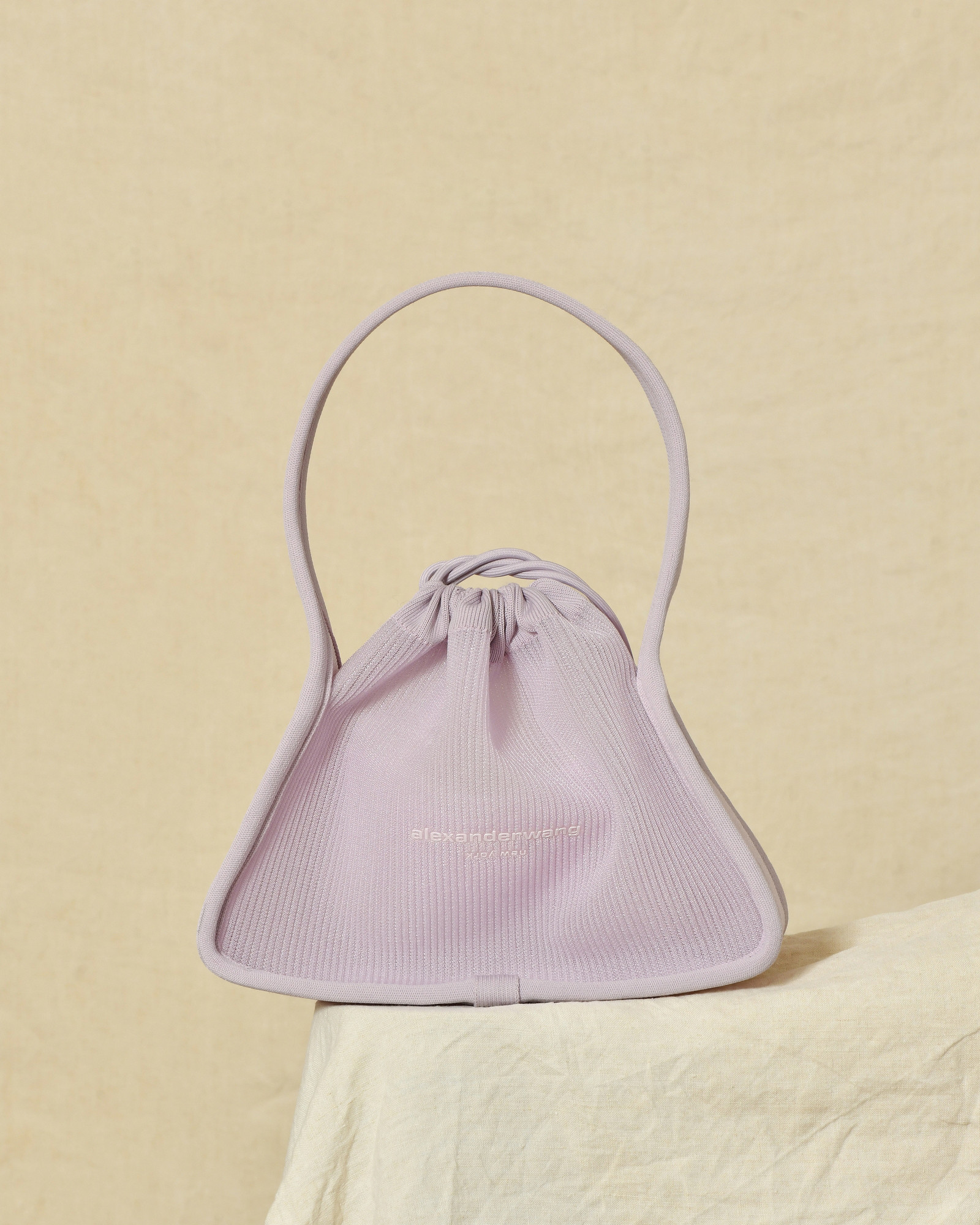 Sac à main en maille côtelée violet Alexander Wang