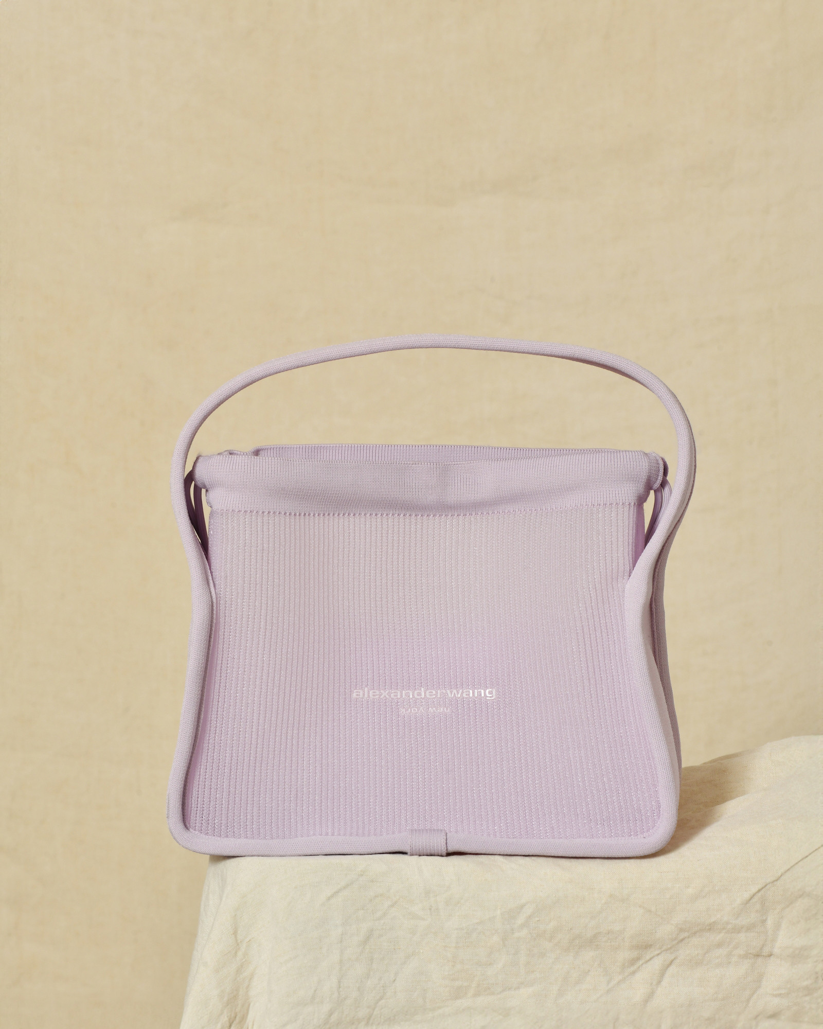 Sac à main en maille côtelée violet Alexander Wang