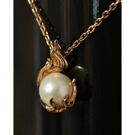 Collier à pendentif perle doré Alan Crocetti