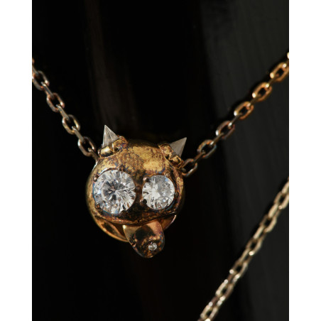 Collier à pendentif tête de monstre effet vieilli Alan Crocetti