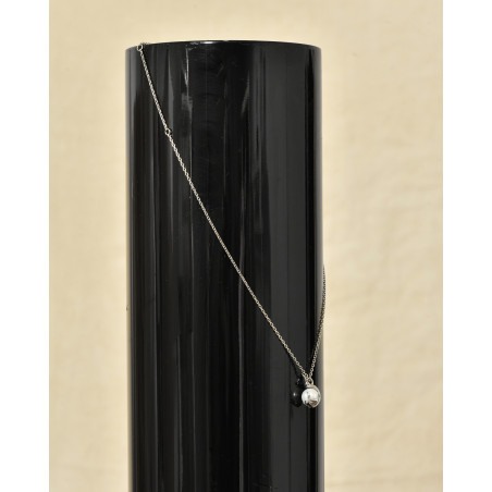 Collier à pendentif perle argenté Alan Crocetti