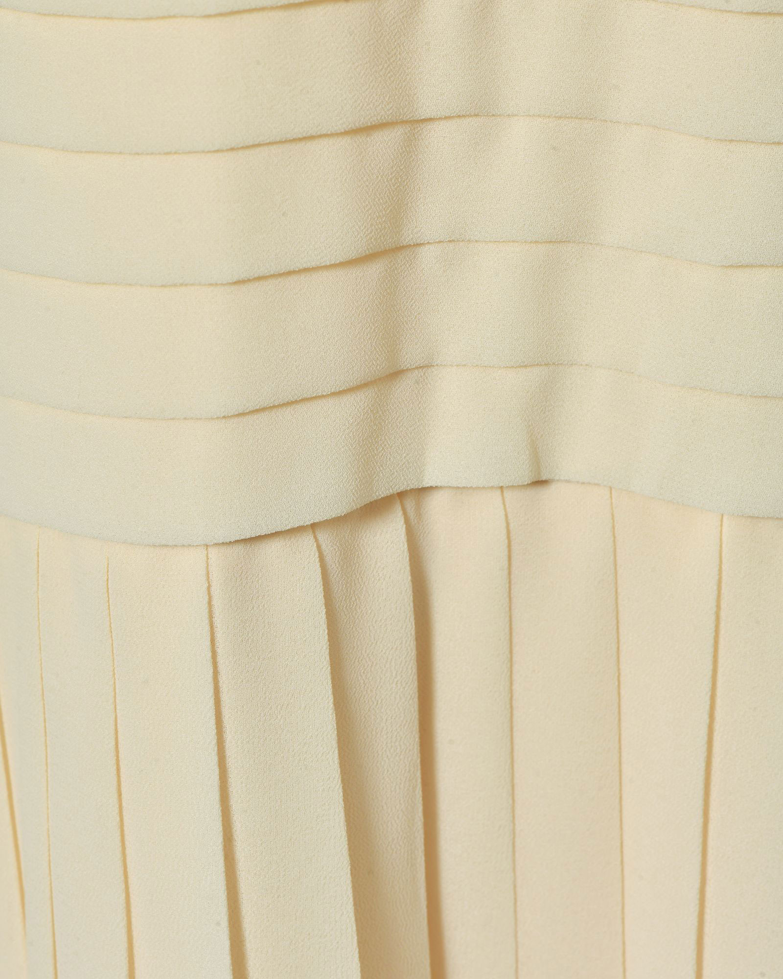 Robe plissée à volants beige Edward Achour