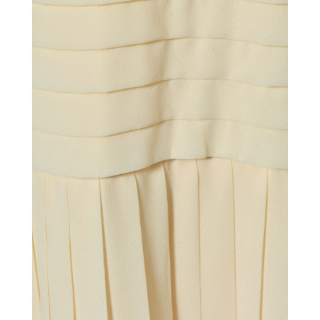 Robe plissée à volants beige Edward Achour