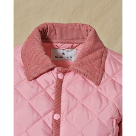 Blouson matelassé à col côtelé rose Manuel Ritz